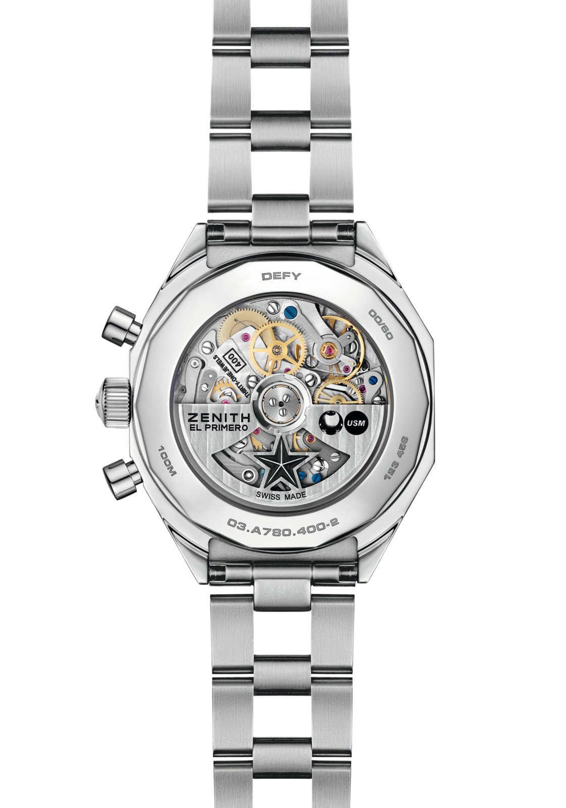 ZENITH デファイ クロノグラフ USM - 37.00mm, ステンレススチール