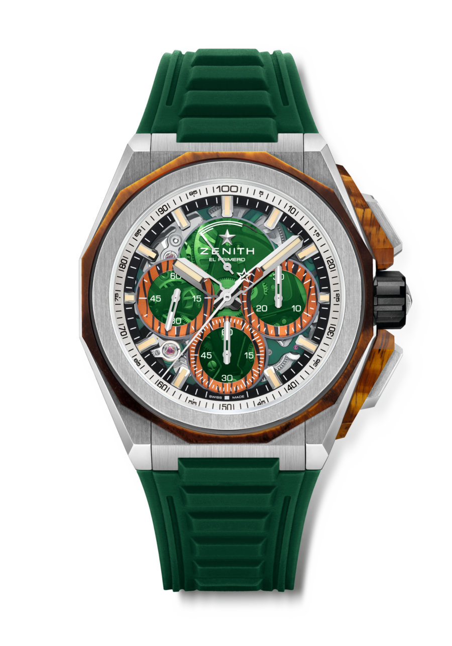 Zenith Magic Eye ZENITH DEFY EXTREME JUNGLE - 45.00mm, Brushed Titanium & Tiger's eye ...