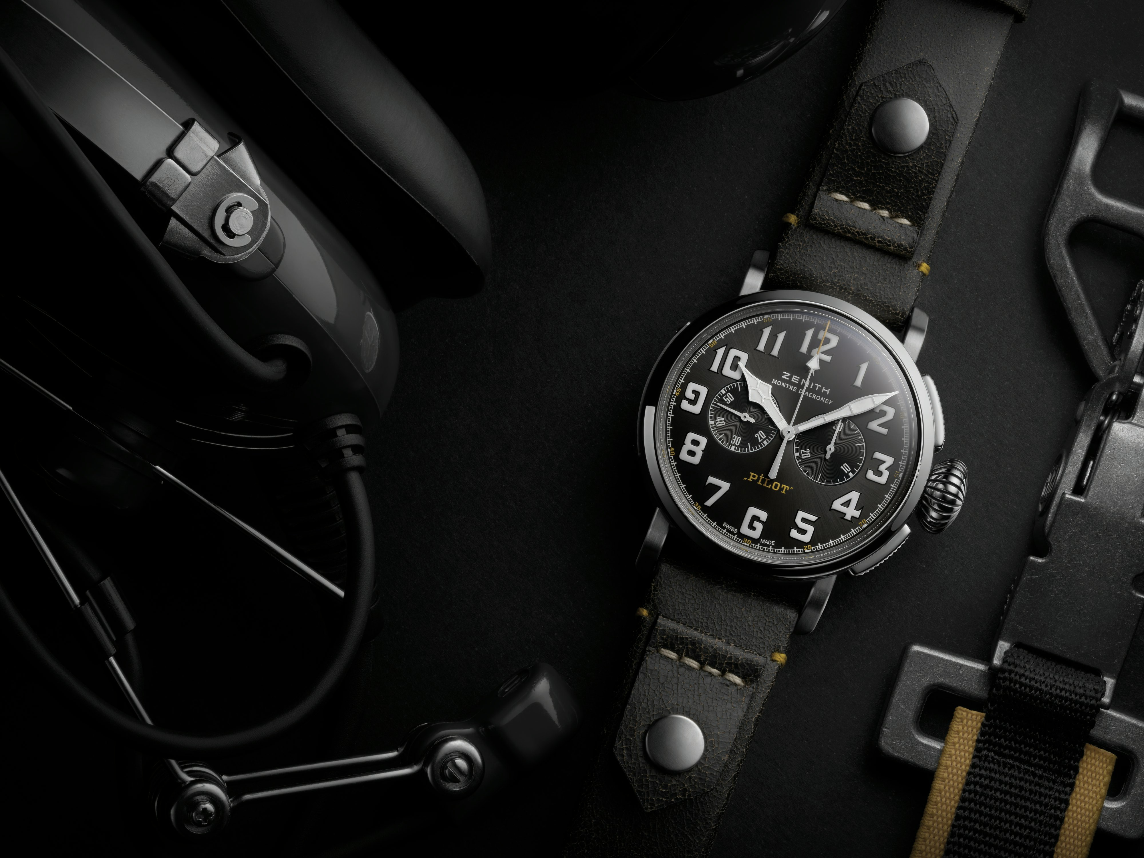 PILOT Type 20 Chronograph Rescue - 45mm steel case, black dial - 03.2434.4069/20.I010 - Zenith Watches
