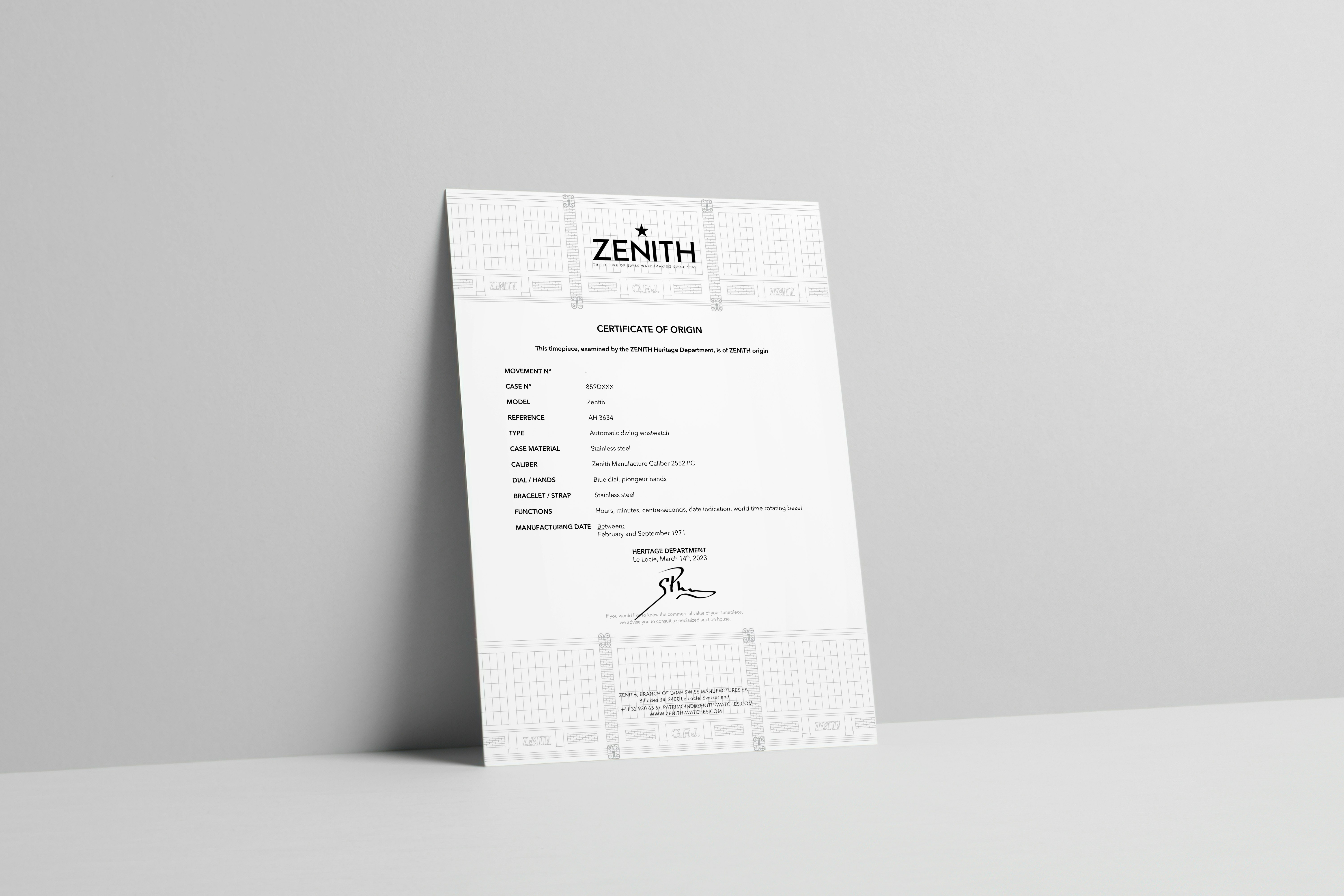 CERTIFICATO DI ORIGINE